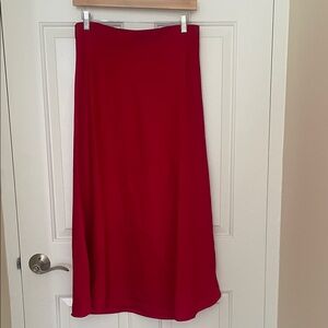 LOFT Vibrant Red A-Line Skirt